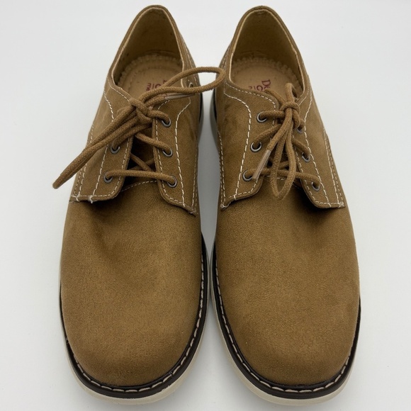 NWOB Dexter Comfort Memory Foam Burt Plain Toe Oxford Tan Suede Style Shoe - Picture 2 of 13
